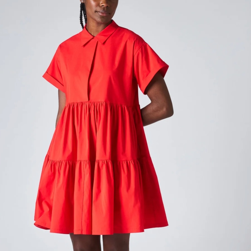 RED POPLIN DRESS - PERFECT FOR VALENTINE'S DAY - Picture 2 of 4